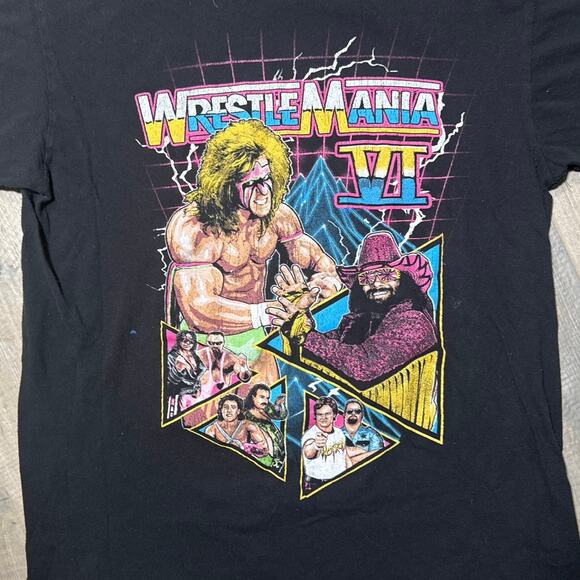 WWE WrestleMania VI Ultimate Warrior Macho Man Mens T-Shirt Size Medium - Picture 2 of 6